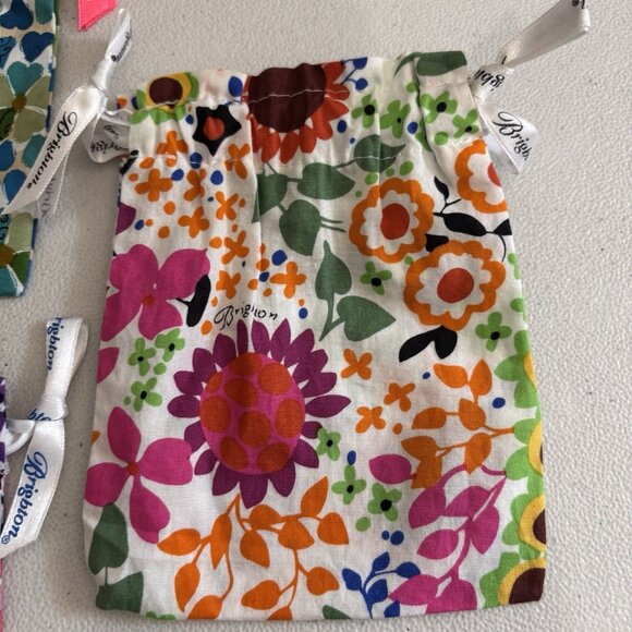 Brighton Cloth Jewelry Gift Bags Lot Of 3 Floral Hearts - Picture 2 of 7